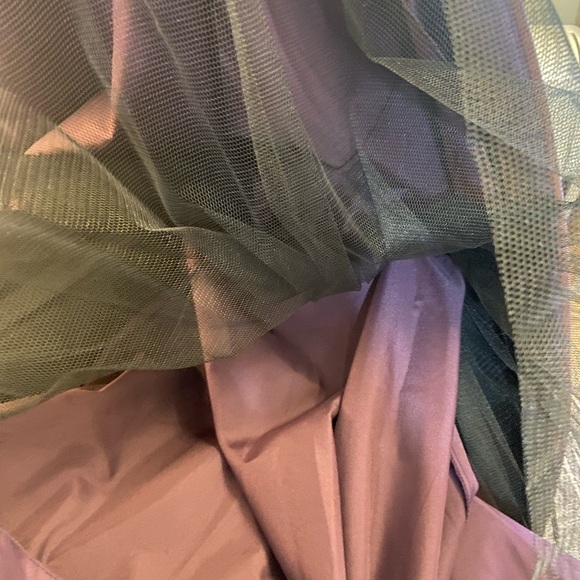 David’s Bridal Plum Purple Beaded Ruched Strapless Bridal Gown - Picture 11 of 15